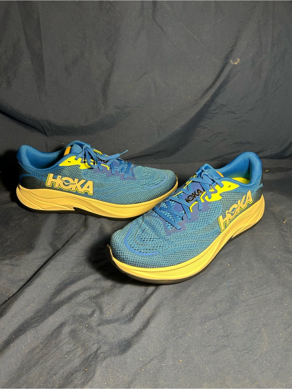 Hoka one one- athletic shoes, blue, 14 men sw